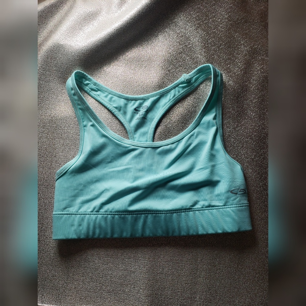 Champion Racer Back Sports Bra Small Petite Blue